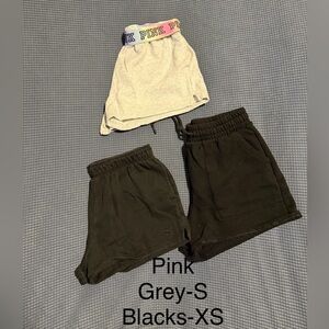 PINK Victoria's Secret Athletic Shorts Set - Pink, Gray, Black
